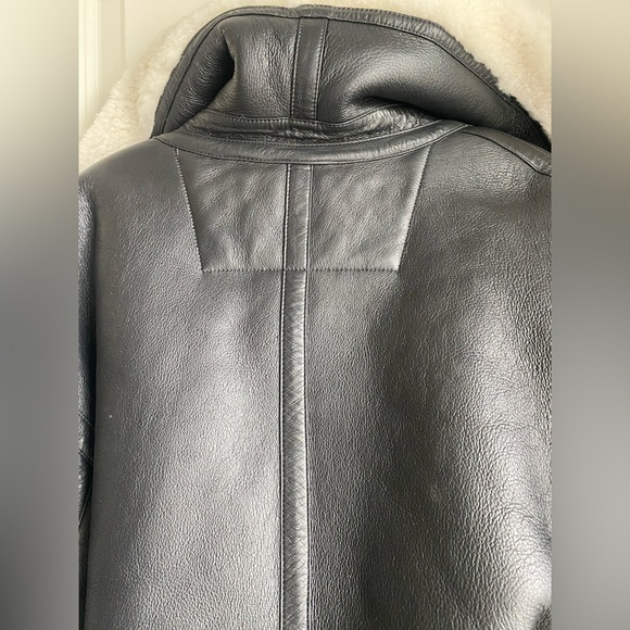 Shoreditch Ski Club Women's Shearling Lined Leather Daia jacket - Picture 10 of 13